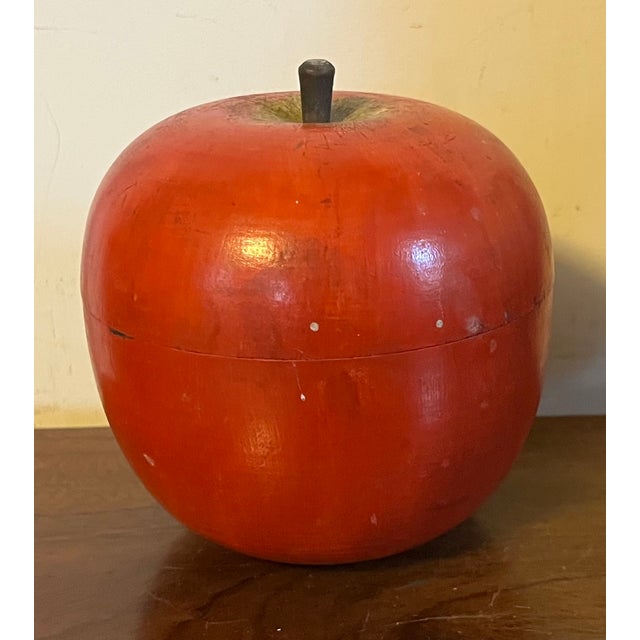 Antique Early 20th Century Paint Decorated Carved Wood Apple Box For Sale - Image 12 of 13