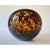 Large Tortoiseshell Art Glass Bowl Sphere Vase Amber Brown Hand Blown Decor For Sale - Image 6 of 9