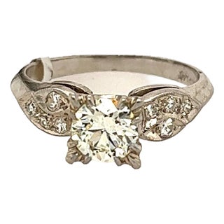 Late 20th Century 0.85 Round Ring, Size 6.5 For Sale