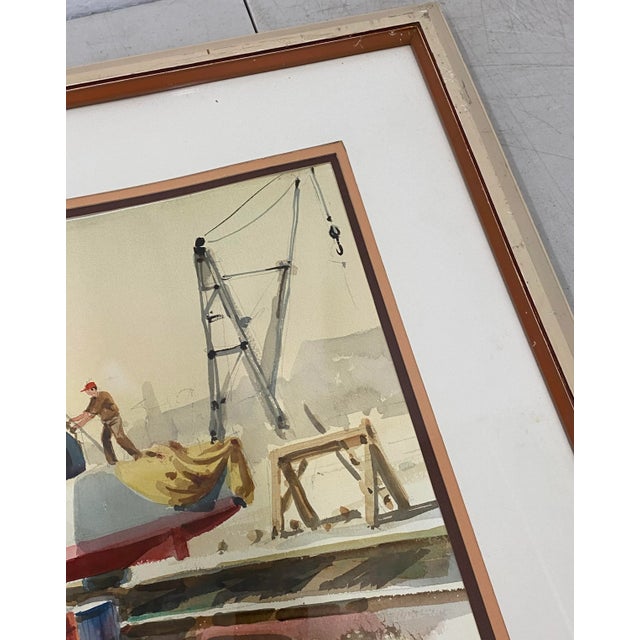 Jake Lee "Out for Repairs" Original Watercolor C.1987 For Sale - Image 4 of 10