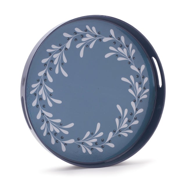 Kenneth Ludwig Chicago Winter Botanical Wreath Tray 13.5"D For Sale - Image 4 of 4