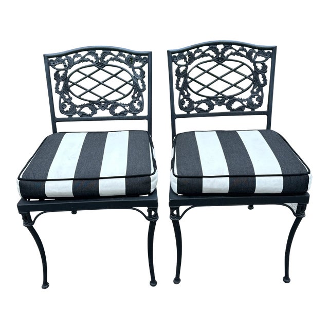 1960s Brown Jordan Neoclassic Style Side Chairs - Set of 2 For Sale