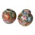 Pair of Small Vintage Asian Floral Vases For Sale