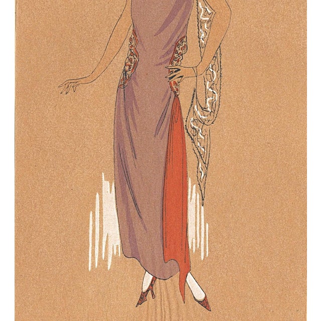 1922 Set of 2- French Art Deco Fashion Pochoirs For Sale In New York - Image 6 of 9