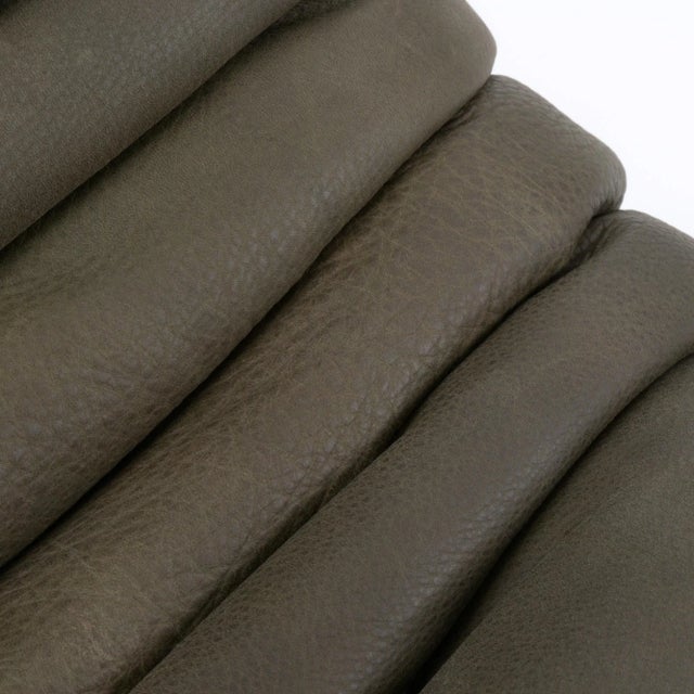 Rare Ligne Roset Togo 3-Piece Lounge in Stone Olive Leather For Sale - Image 9 of 16