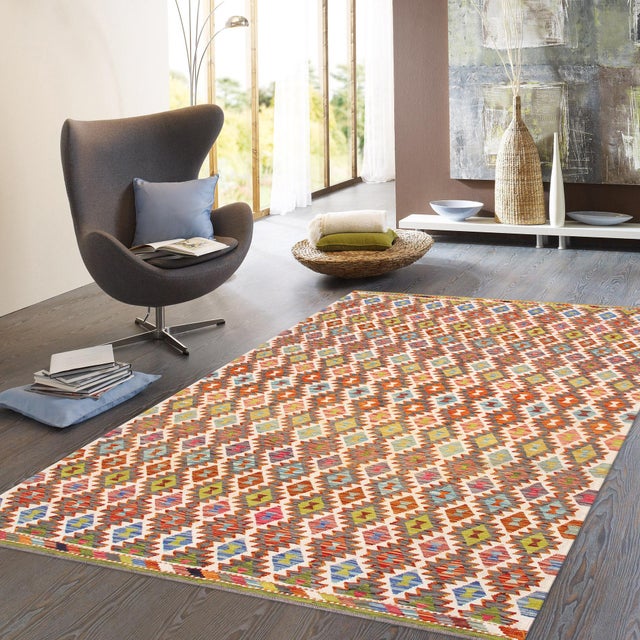 Modern Pasargad Home Kilim Multi Wool Area Rug- 6'11'' X 10' 0'' For Sale - Image 3 of 3