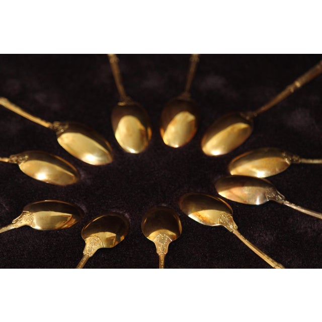 Gold-Plated Coffee Spoons, France, Set of 11 For Sale - Image 18 of 18