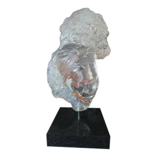 1980s Large Marc Sijan Cast Lucite Head Sculpture For Sale