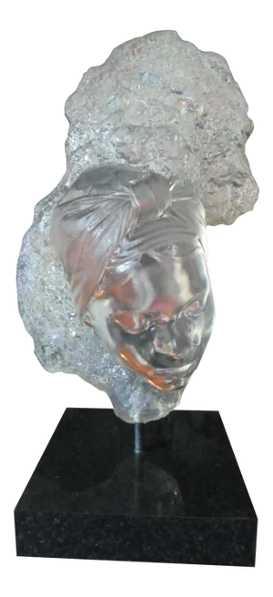 1980s Large Marc Sijan Cast Lucite Head Sculpture