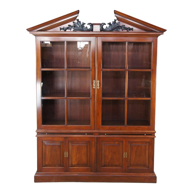 Arthur Brett George II Regency Carved Mahogany Library Bookcase China Display Cabinet Eagles For Sale