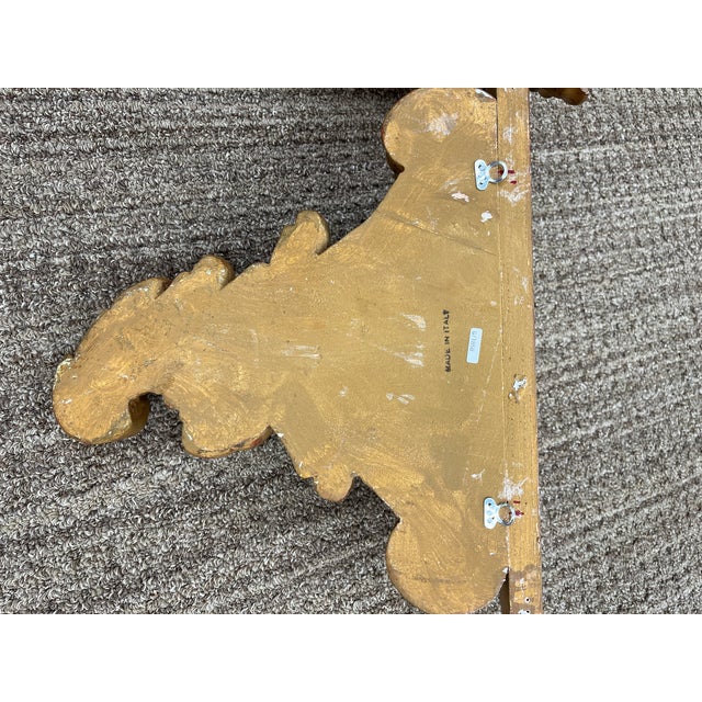Wood Italian Gilt Extra Large Wall Shelves, 1980’s, a Pair For Sale - Image 7 of 9