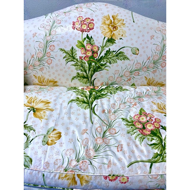 Cream Vintage Floral Chippendale Style Sofa W/Pillows For Sale - Image 8 of 10