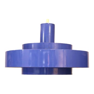 1960s Hammerborg for Fog and Morup Danish Modern Blue Pendant Light For Sale
