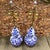 Vintage Pair of Blue and White Gourd Lamps With Dual Pull Chain Sockets For Sale - Image 4 of 5