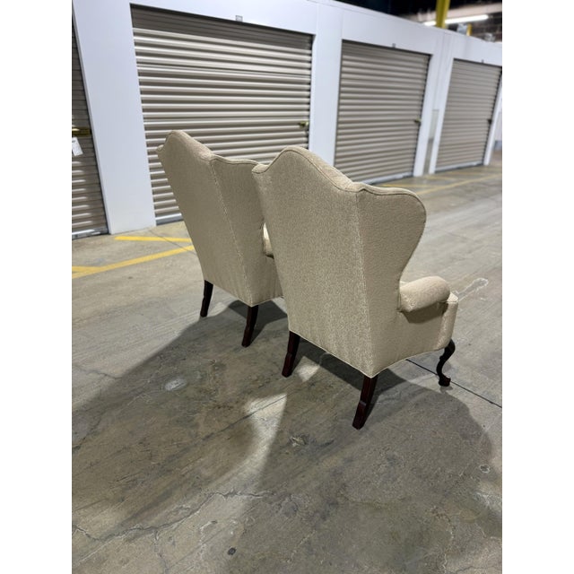 Wood Pair of Pennsylvania House Wingback Chairs For Sale - Image 7 of 16