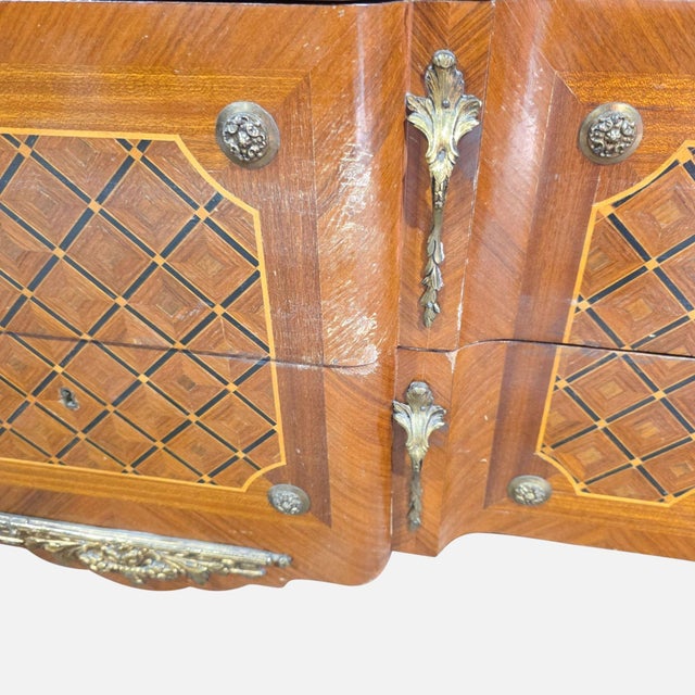 Brown Antique Sideboard With Marble Top For Sale - Image 8 of 8