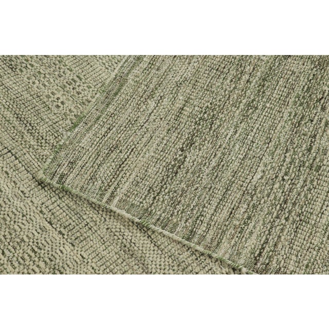 Textile Rug & Kilim’s Contemporary Textural Rug in Green and White Tones - 13x18 For Sale - Image 7 of 7