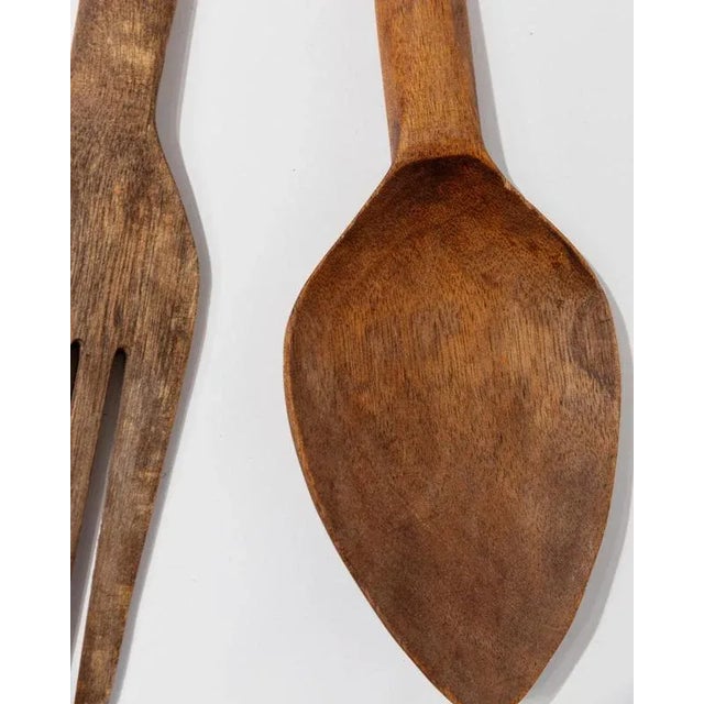 Wood Vintage Wood Cutlery Wall Art, 1960s For Sale - Image 7 of 11