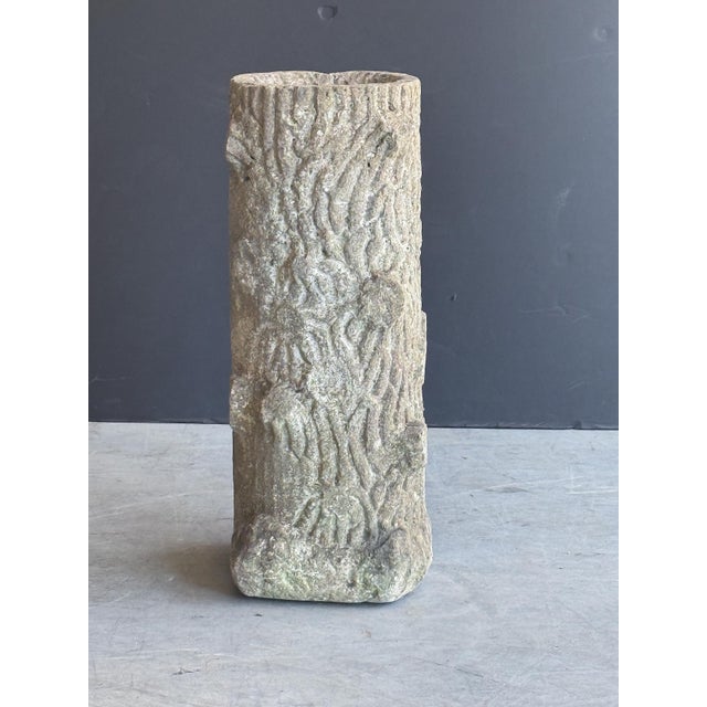 Faux Bois Garden Stone Bird Bath From England For Sale - Image 4 of 9