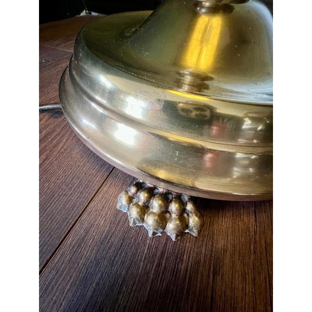 Mid-Century Modern Mid-Century Neoclassical Brass Floor Lamp with Lion's Feet and Leather Shade, 1950s-1960s For Sale - Image 3 of 11