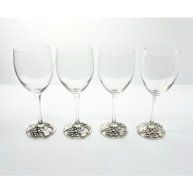 Contemporary 1990s Arthur Court “Grape” Wine Glasses - Set of 4 For Sale - Image 3 of 7