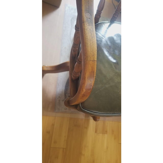 Vintage Drexel Traditional Leather-Top Executive Desk and Cane-Back Chair Set For Sale - Image 17 of 18