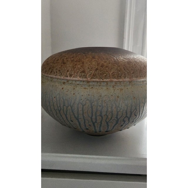 Ceramic Mid Century Art Studio Drip Vase For Sale - Image 7 of 11