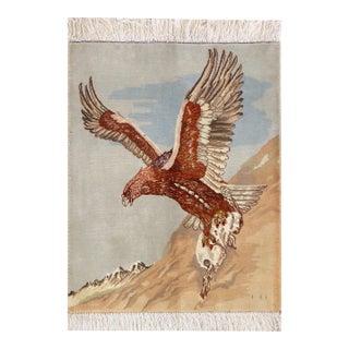 Pasargad DC Light Blue Tabriz Bird Design Rug For Sale