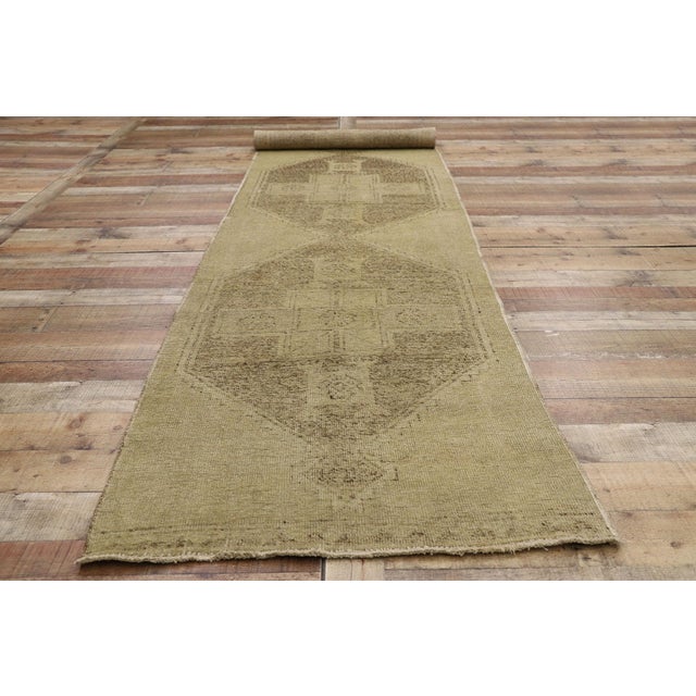 Textile Vintage Turkish Oushak Rug Runner - 02'11 X 12'08 For Sale - Image 7 of 9