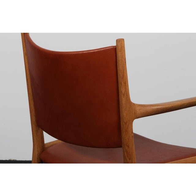 Model JH513 Armchair in Oak and Leather attributed to Hans J. Wegner, 1960s For Sale - Image 9 of 10