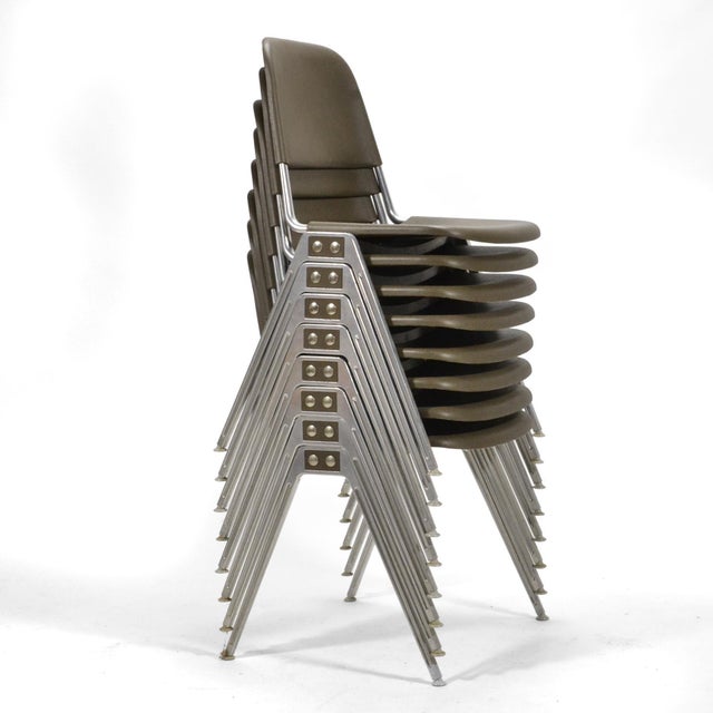 Silver Don Albinson Stacking Side Chairs by Knoll Set of 8 For Sale - Image 8 of 11