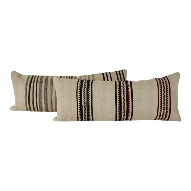 Turkish Bedding Kilim Pillow Cover - A Pair For Sale