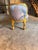 1960s Vintage French Boudoir Bench Blue Damask Upholstery For Sale - Image 5 of 7