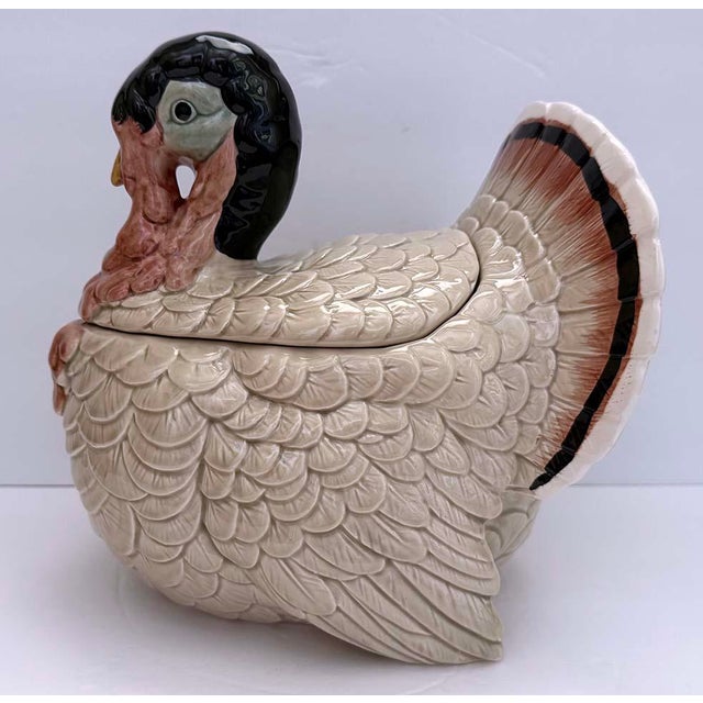 1940s Mid Century Modern Ceramic Turkey Tureen For Sale - Image 4 of 7