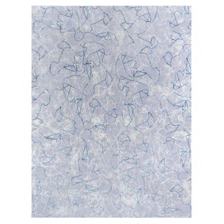 Modern Tibetan Ink Ondulations Hand-Knotted Wool & Silk Rug by Doris Leslie Blau For Sale