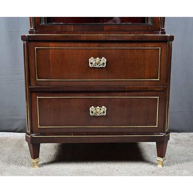 Small Antique Mahogany Display Cabinet, 1890s For Sale - Image 11 of 18
