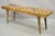 Mid-Century Modern Geometric Wood Design, Rustic Farmhouse Bench - 48" For Sale - Image 3 of 6