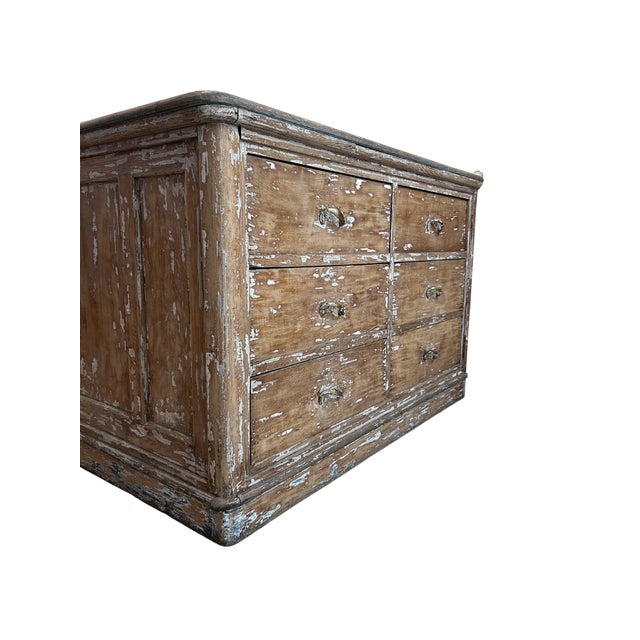 Antique French Oak Double-Sided Trade Counter With Six Drawers For Sale - Image 4 of 7
