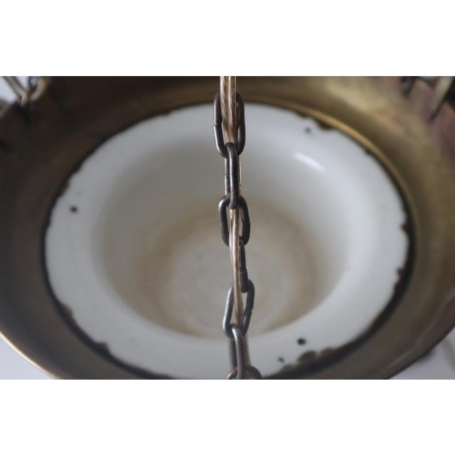 Danish Art Nouveau Chandelier in Brass, Copper and Ceramic, 1910s For Sale - Image 15 of 18