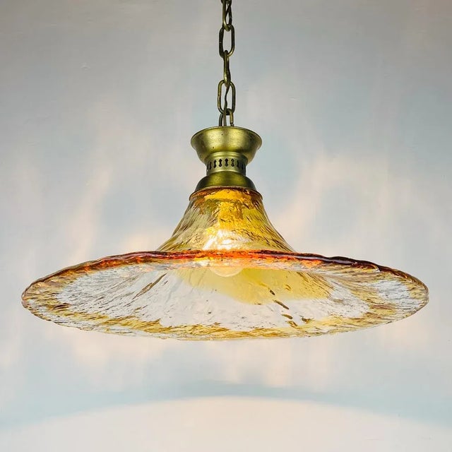 Mid-Century Modern Vintage Murano Glass Pendant Lamp from AV Mazzega, Italy, 1950s For Sale - Image 3 of 15