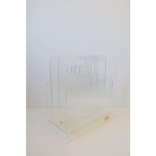 Clear Acrylic Magazine Holder, Circa 1976 Chairish
