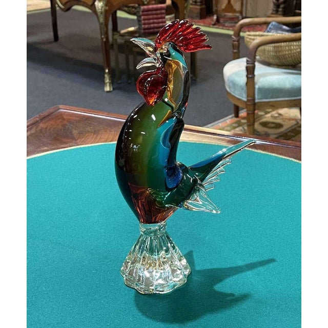 Murano rooster from the 1960s - H=29cm, W=18cm, D=10cm.