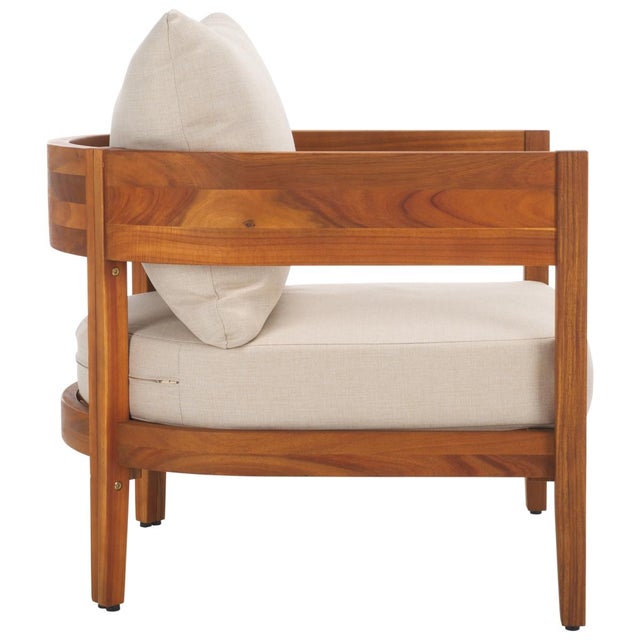 Wood Theo Club Chairs in Natural/Taupe, Set of 2 For Sale - Image 7 of 10