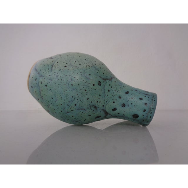 Turquoise Studio Ceramic Vase by Kerstin and Ralf Unterstab for Kunsttöpferei Unterstab, East Germany, 1960s For Sale - Image 12 of 18