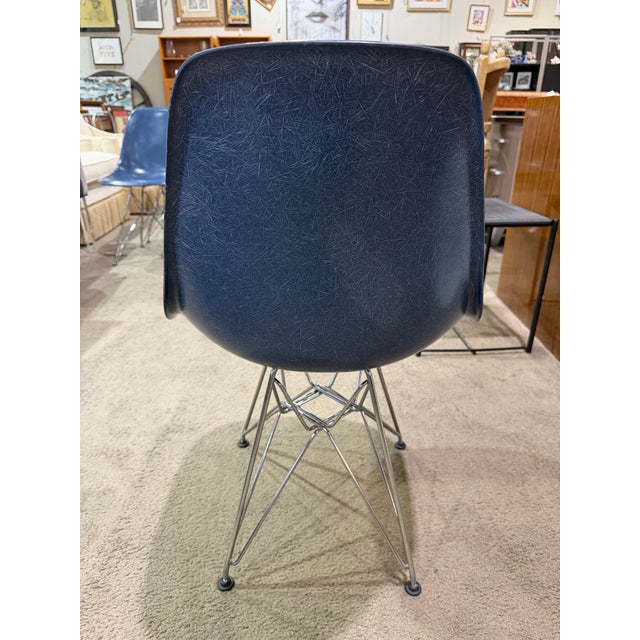 Herman Miller Herman Miller X Charles Eames Navy Blue Shell Chair Set of Six For Sale - Image 4 of 7