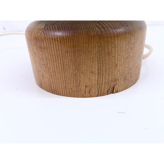 Mid-Century Modern Table Lamp in Glass & Pine from Bestform, 1970s For Sale - Image 3 of 7