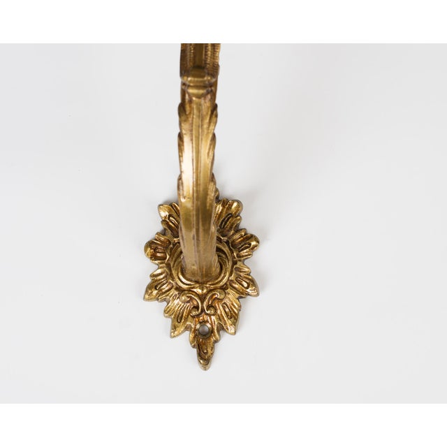 Rococo 1950s Spanish Rococo Gilt Brass Wall Console Table Frame For Sale - Image 3 of 7