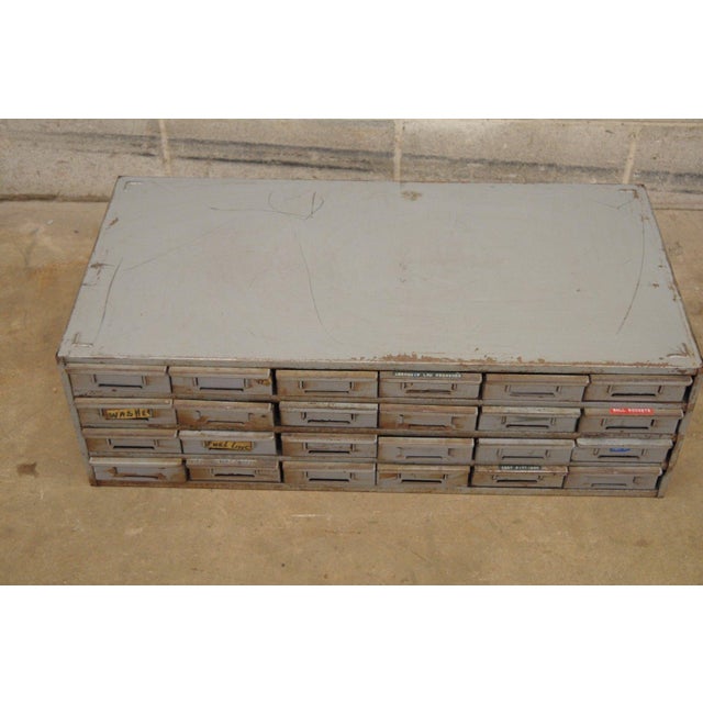 Vintage 24 Drawer Steel Metal Storage Tool Parts Cabinet Organizer Industrial Lyon B Chairish