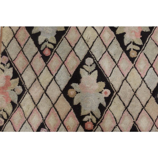 Doris Leslie Blau Vintage Botanic Hooked Rug For Sale In New York - Image 6 of 7