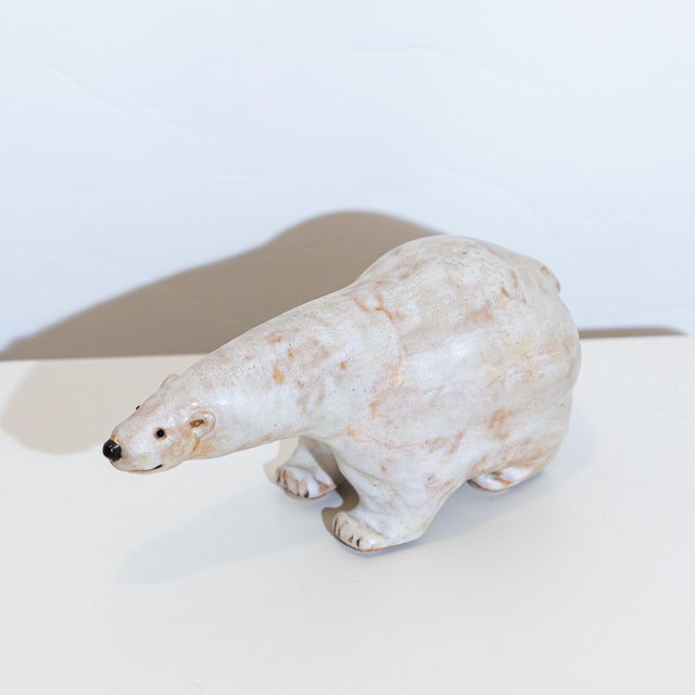 Mid-Century Modern Vintage Signed Merry Kyle Studio Pottery Ceramic Polar Bear Sculpture For Sale - Image 3 of 12